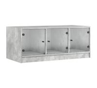 (concrete grey) vidaXL Coffee Table with Glass Doors Hallway Tea Side End Table Sofa Table