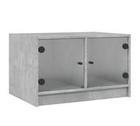 vidaXL Coffee Table with Glass Doors Concrete Grey 68x50x42 cm