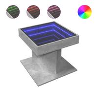 vidaXL Coffee Table with LED Concrete Grey 50x50x45 cm Engineered Wood