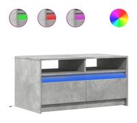 (concrete grey) vidaXL Coffee Table with LED Lights Hall End Table Side Table Engineered Wood