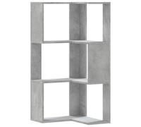 vidaXL Corner Bookcase 3-tier Concrete Grey 50X50X102 Cm Engineered Wood, Grey