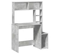 vidaXL Desk with Shelves Concrete Grey 100x45x140 cm Engineered Wood