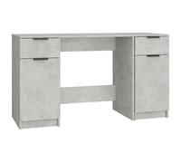 (Concrete grey) vidaXL Desk with Side Cabinet Engineered Wood Standing Desk Multi Colours