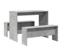 (concrete grey) vidaXL Dining Table and Bench Set 3 Piece Dinner Table Set Engineered Wood