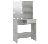 Vidaxl Dressing Table With Led Concrete Grey 74.5X40X141 Cm