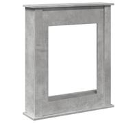 vidaXL Fireplace Surround, Fire Surround Only Compatible with LED Flame, Fireplace Frame for Living Room Hallway, Concrete Grey Engineered Wood