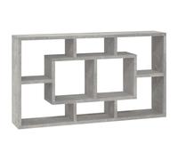 Vidaxl Wall Display Shelf 8 Compartments Concrete Grey