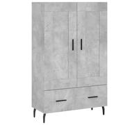 (concrete grey) vidaXL Highboard Sideboard Storage Cabinet High Gloss White Engineered Wood