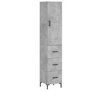 (concrete grey) vidaXL Highboard Sideboard Storage Cabinet High Gloss White Engineered Wood