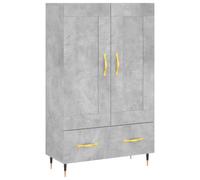 (concrete grey) vidaXL Highboard Sideboard Storage Cabinet High Gloss White Engineered Wood