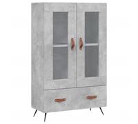 Highboard Concrete Grey 69.5x31x115 cm Engineered Wood Metal Glass Storage Unit