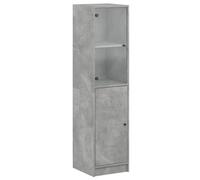 (concrete grey) vidaXL Highboard with Glass Door Tall Sideboard Cupboard Home Storage Cabinet