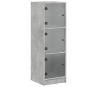 (concrete grey) vidaXL Highboard with Glass Doors Tall Sideboard Cupboard Storage Cabinet
