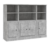 (concrete grey) vidaXL Highboards Storage Cabinet Sideboard Side Cabinet 3 pcs Engineered Wood