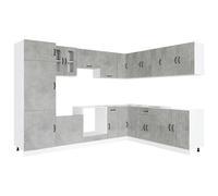 vidaXL 14 Piece Kitchen Cabinet Set Kalmar Concrete Grey Engineered Wood
