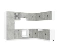 (concrete grey) vidaXL Kitchen Cabinet Set 14 Piece Cabinet Cupboard Porto Engineered Wood