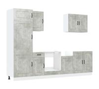 (concrete grey) vidaXL Kitchen Cabinet Set 7 Piece Cupboard Storage Cabinet Engineered Wood