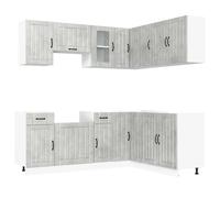 (concrete grey) vidaXL Kitchen Cabinet Set Highboard Cabinet Storage Cupboard Engineered Wood