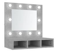 Vidaxl Mirror Cabinet With Led Concrete Grey 60X31.5X62 Cm