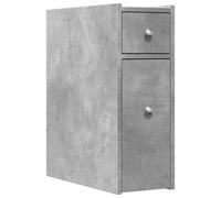 vidaXL Narrow Bathroom Cupboard with Wheels Concrete Grey Engineered Wood, Grey