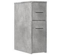 (concrete grey) vidaXL Narrow Bathroom Cupboard with Wheels Cabinet Engineered Wood