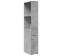 (concrete grey) vidaXL Narrow Bathroom Cupboard with Wheels Storage Cabinet Engineered Wood