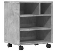(concrete grey) vidaXL Printer Stand with Wheels Printer Table File Desk Organiser Smoked Oak