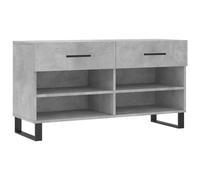 vidaXL Shoe Bench Concrete Grey 102x35x55 cm Engineered Wood