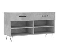 vidaXL Shoe Bench Concrete Grey 102x35x55 cm Engineered Wood