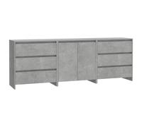 Vidaxl 3 Piece Sideboard Concrete Grey Engineered Wood