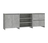 (concrete grey) vidaXL Sideboard 3 Piece Engineered Wood Buffet Side Cabinet Multi Colours