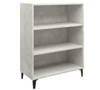 Concrete Grey Engineered Wood Sideboard 69.5x32.5x90 cm, 3-Shelf Cabinet Closet