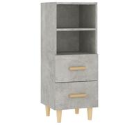 Concrete Grey Engineered Wood Sideboard Cabinet 34.5x34x90 cm, 2 Drawers +Shelf