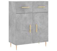 (concrete grey) vidaXL Sideboard Storage Cabinet Cupboard High Gloss White Engineered Wood
