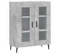 vidaXL 2 Door 3 Shelf Concrete Grey Sideboard - Size: 90 x 69.5 x 34cm - Wilko