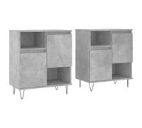 vidaXL Sideboards 2 pcs Concrete Grey Engineered Wood 06 UK HOT