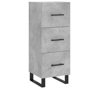 Sideboard Concrete Grey 34.5x34x90cm Engineered Wood & Metal Modern 3-DrawerUnit