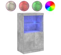 vidaXL Sideboard with LED Lights Concrete Grey 60.5x37x100 cm, Grey