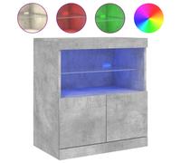 (concrete grey) vidaXL Sideboard with LED Lights Cupboard Highboard Storage Buffet Cabinet