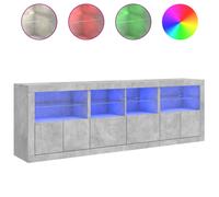 (concrete grey) vidaXL Sideboard with LED Lights Cupboard Highboard Storage Cabinet Brown Oak