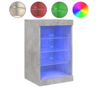 (concrete grey) vidaXL Sideboard with LED Lights Cupboard Highboard Storage Cabinet Smoked Oak