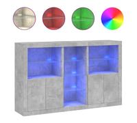(concrete grey) vidaXL Sideboard with LED Lights Home Cupboard Side Cabinet Storage Highboard