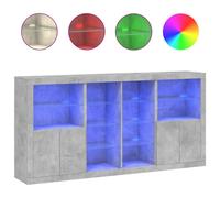 (concrete grey) vidaXL Sideboard with LED Lights Home Cupboard Side Cabinet Storage Highboard