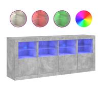 Sideboard with LED Lights Concrete Grey 163x37x67 cm