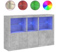 Sideboard with LED Lights Concrete Grey 162x37x100 cm
