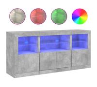 (concrete grey) vidaXL Sideboard with LED Lights Home Cupboard Storage Side Cabinet Highboard