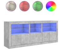 vidaXL Sideboard with LED Lights Concrete Grey 162x37x67 cm, Grey