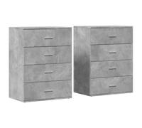 (concrete grey) vidaXL Sideboards Cupboard Cabinet Highboard 2 pcs Brown Oak Engineered Wood