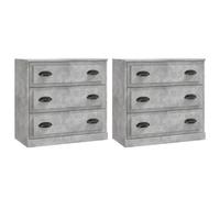 (concrete grey) vidaXL Sideboards Storage Cabinet Cupboard Highboard 2 pcs Engineered Wood
