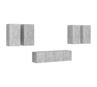 (concrete grey) vidaXL TV Cabinet Set 6 Piece Chipboard TV Cabinet Multi Colours Multi Sizes